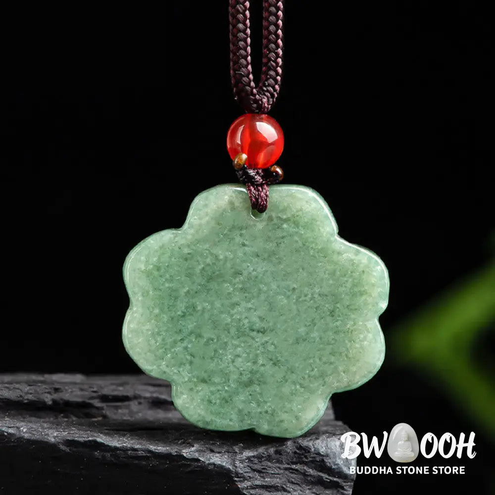 Buddha Stones Natural Lucky Four Leaf Clover Jade Prosperity Necklace Pendant - BWOOOH - Jade(Prosperity♥Abundance)