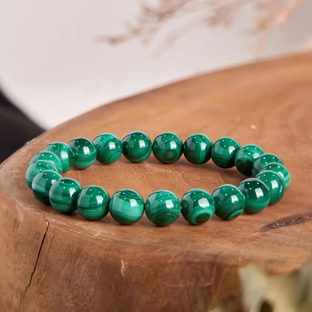 BWOOOH Natural Malachite Protection Calmness Bracelet — Malachite crystal healing bracelet for spiritual healing and mindf...