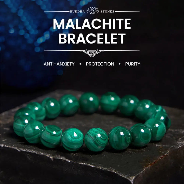 BWOOOH Natural Malachite Protection Calmness Bracelet - BWOOOH - 6mm - Bracelet