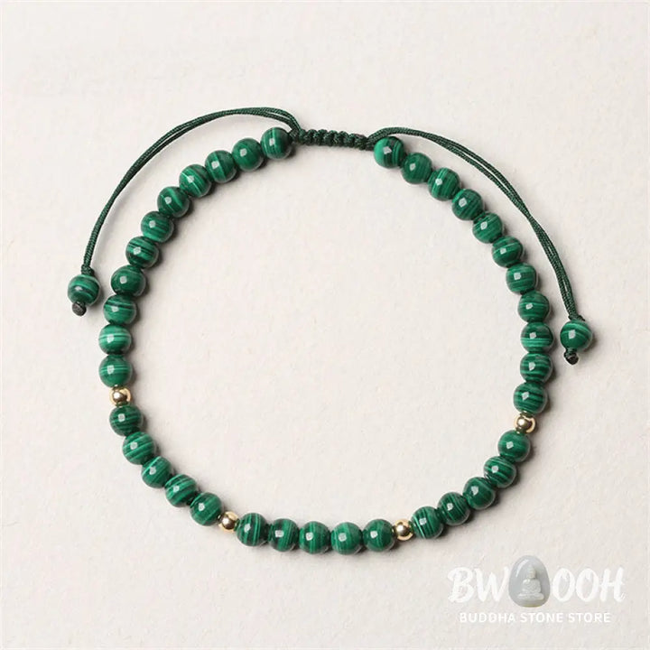 Buddha Stones Natural Malachite Protection Calmness String Bracelet - BWOOOH - Malachite (Anti-Anxiety ♥ Protection)
