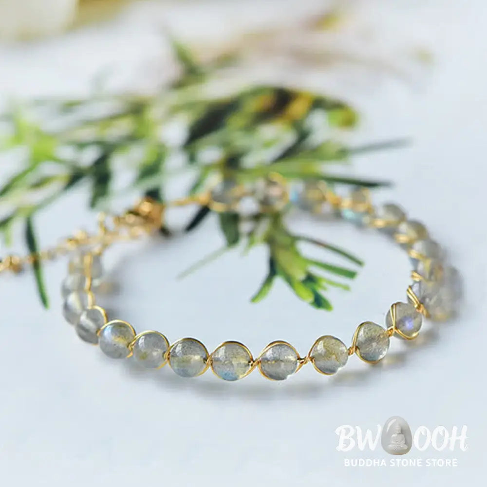 Buddha Stones Natural Moonstone 14K Gold Plated Healing Positive Bracelet - BWOOOH - Moonstone - Bracelet