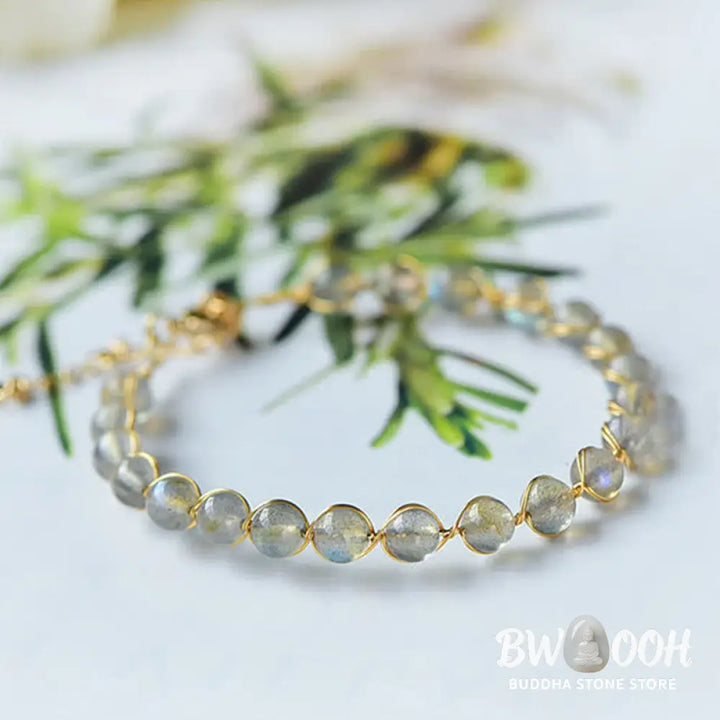 Buddha Stones Natural Moonstone 14K Gold Plated Healing Positive Bracelet - BWOOOH - Moonstone - Bracelet