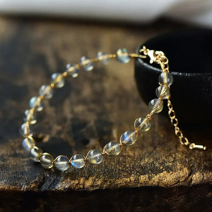 BWOOOH Natural Moonstone 14K Gold Plated Healing Positive Bracelet - BWOOOH - Moonstone - Bracelet