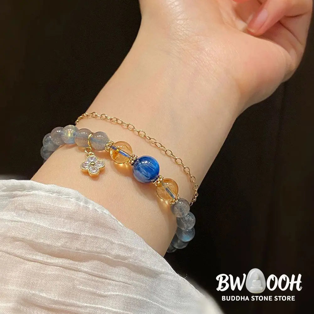 BWOOOH Natural Moonstone Flower Chram Healing Beads Bracelet | spiritual healing bracelet