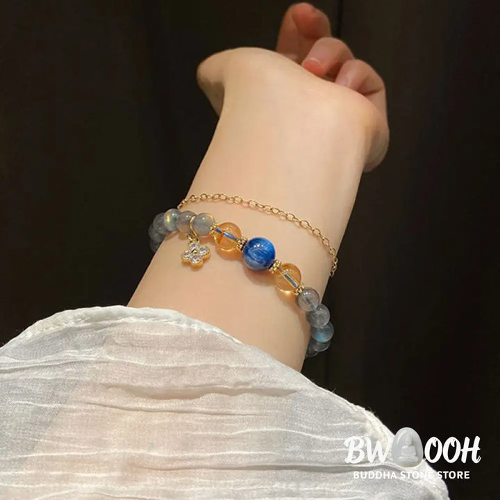 BWOOOH Natural Moonstone Flower Chram Healing Beads Bracelet | spiritual healing bracelet