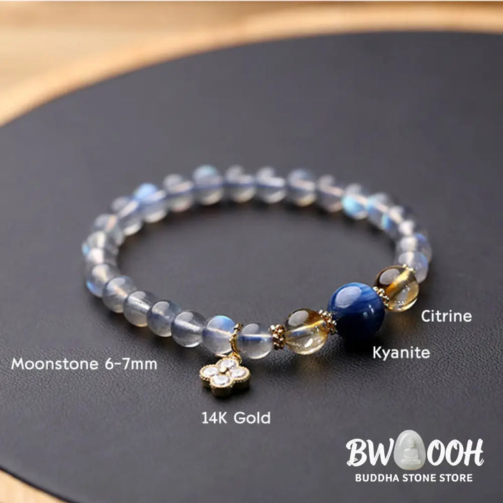 BWOOOH Natural Moonstone Flower Chram Healing Beads Bracelet | spiritual healing bracelet