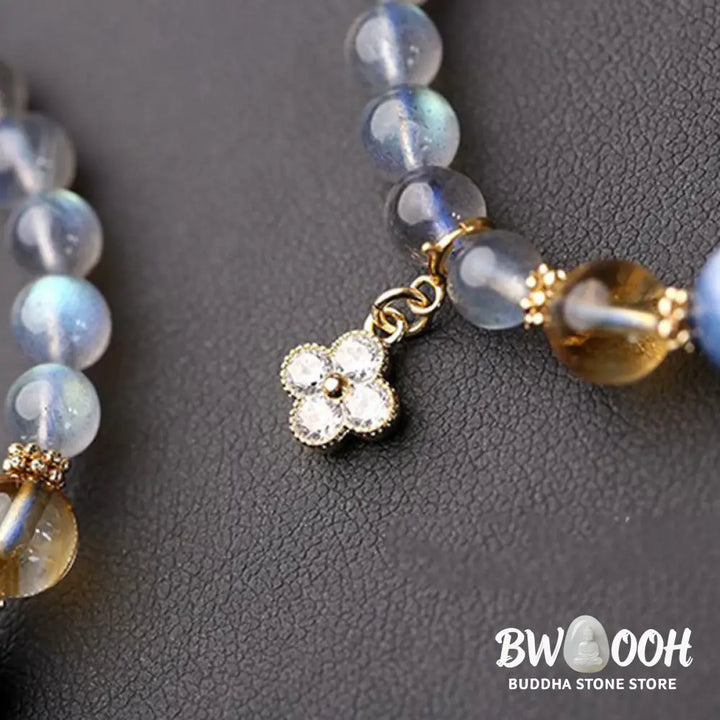 BWOOOH Natural Moonstone Flower Chram Healing Beads Bracelet | spiritual healing bracelet