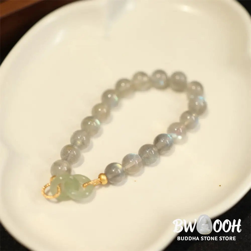 Buddha Stones Natural Moonstone Heitan Jade Peace Buckle Healing Bracelet - BWOOOH - Bracelet