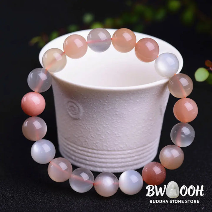 BWOOOH Natural Moonstone Wealth Positive Bracelet | natural stone spiritual bracelet for healing and mindful living