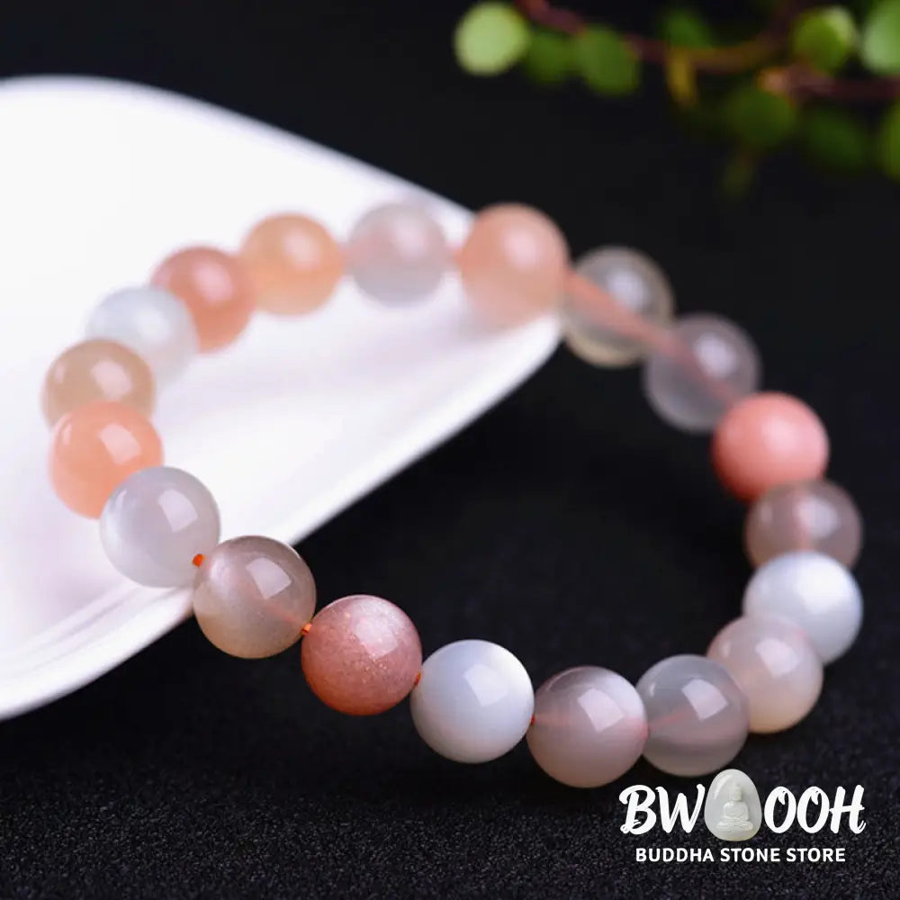 BWOOOH Natural Moonstone Wealth Positive Bracelet | natural stone spiritual bracelet for healing and mindful living