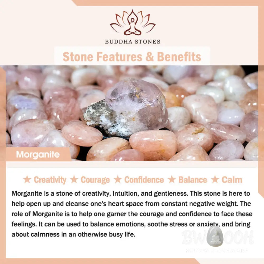 Buddha Stones Natural Morganite Confidence Butterfly Charm Bracelet - BWOOOH - Morganite(Wrist Circumference 14-16cm)