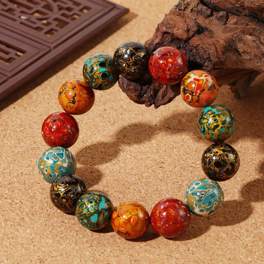 BWOOOH Natural Multicolored Lacquer Beads Calm Bracelet - BWOOOH - Natural Lacquer Beads - Bracelet