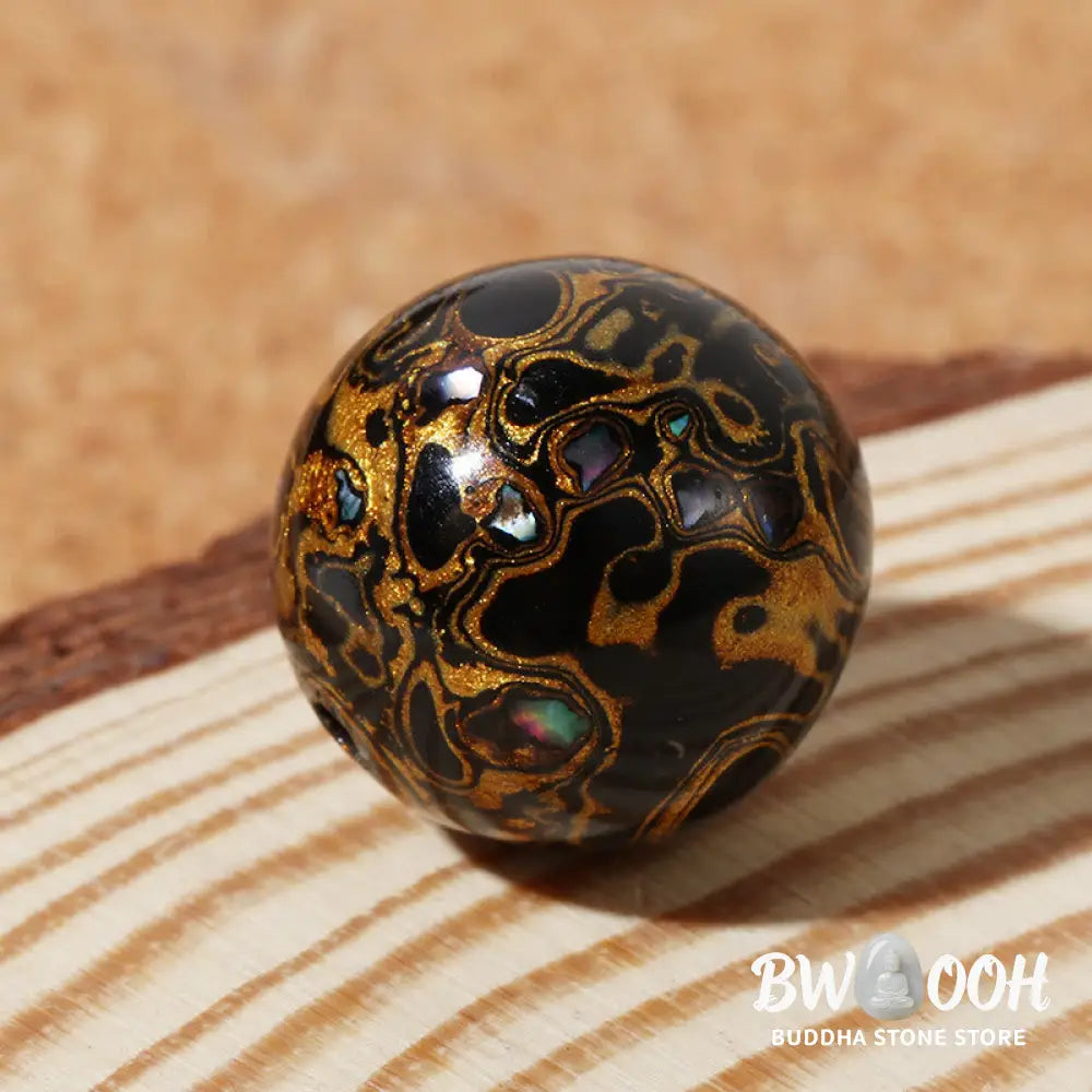 Buddha Stones Natural Multicolored Lacquer Beads Calm Bracelet - BWOOOH - Natural Lacquer Beads - Bracelet