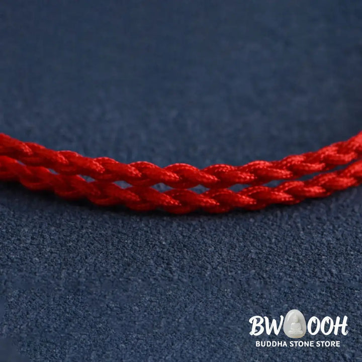 Buddha Stones Natural Peach Wood Bead Ward Off Evil Spirits Braided Bracelet - BWOOOH - Bracelet Anklet