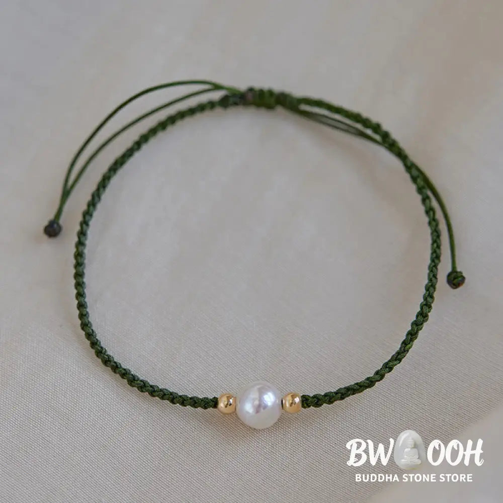 Buddha Stones Natural Pearl Bead Luck Braid String Bracelet - BWOOOH - Bracelet
