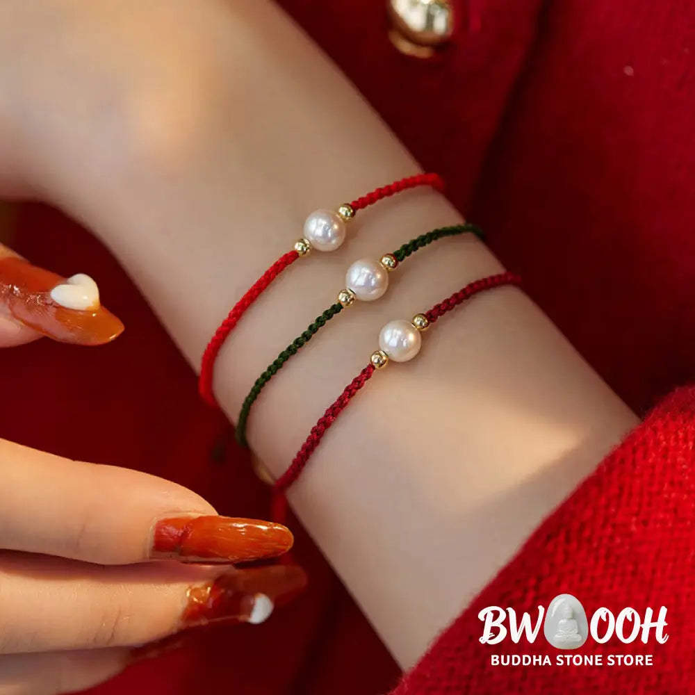 Buddha Stones Natural Pearl Bead Luck Braid String Bracelet - BWOOOH - Bracelet