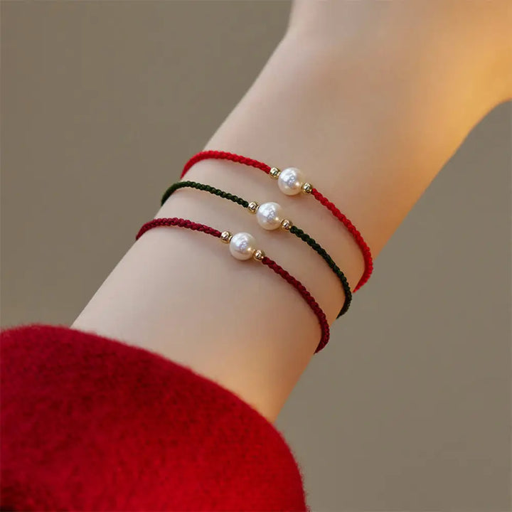 BWOOOH Natural Pearl Bead Luck Braid String Bracelet - BWOOOH - Bracelet