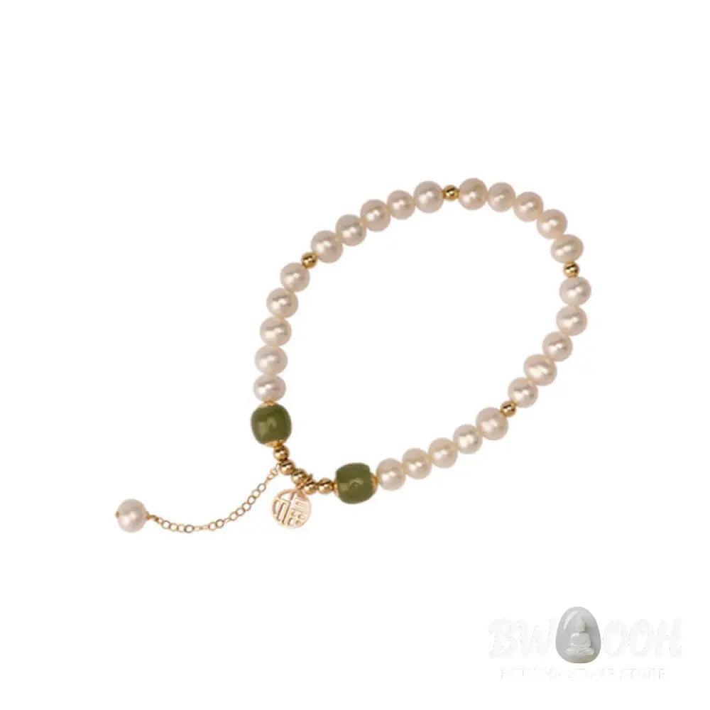 BWOOOH Natural Pearl Hetian Jade Happiness Wisdom Bead Bracelet | spiritual healing bracelet