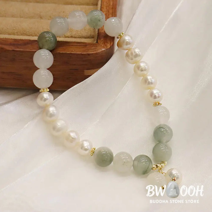 Buddha Stones Natural Pearl Jade Healing Sincerity Bracelet - Pearl Jade - Bracelet