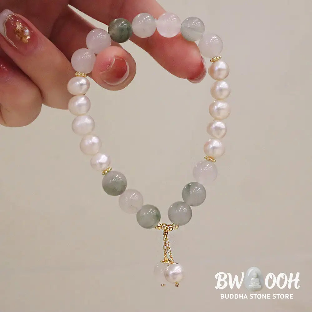 Buddha Stones Natural Pearl Jade Healing Sincerity Bracelet - Pearl Jade - Bracelet
