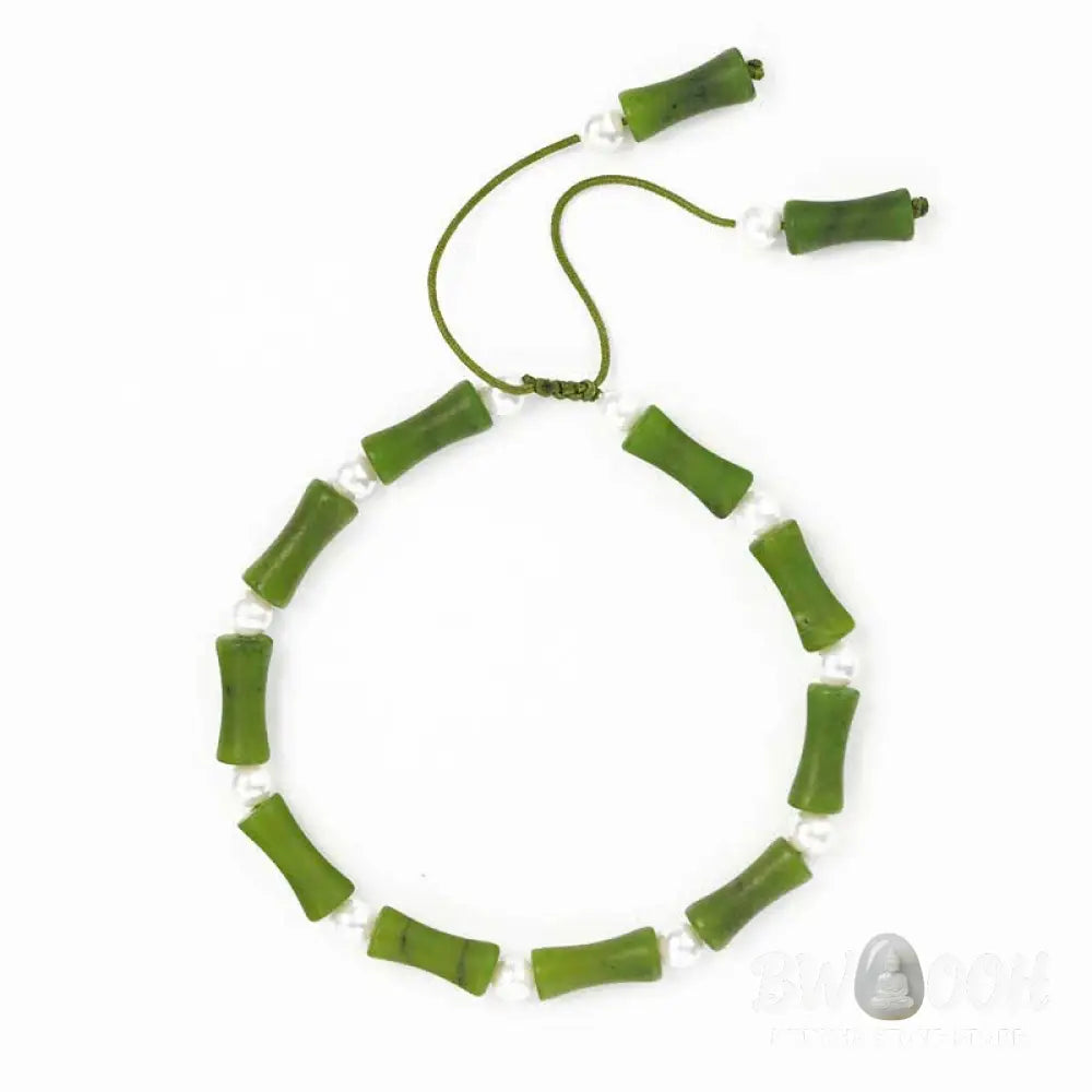 Buddha Stones Natural Peridot Bamboo Pattern Love Peace Bracelet - Peridot (Love ♥ Loyalty) - Bracelet