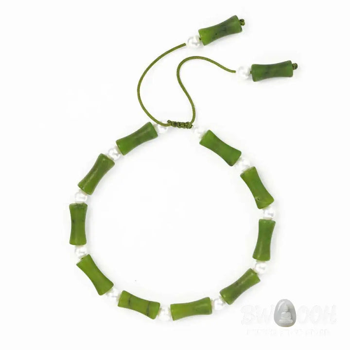 Buddha Stones Natural Peridot Bamboo Pattern Love Peace Bracelet - Peridot (Love ♥ Loyalty) - Bracelet