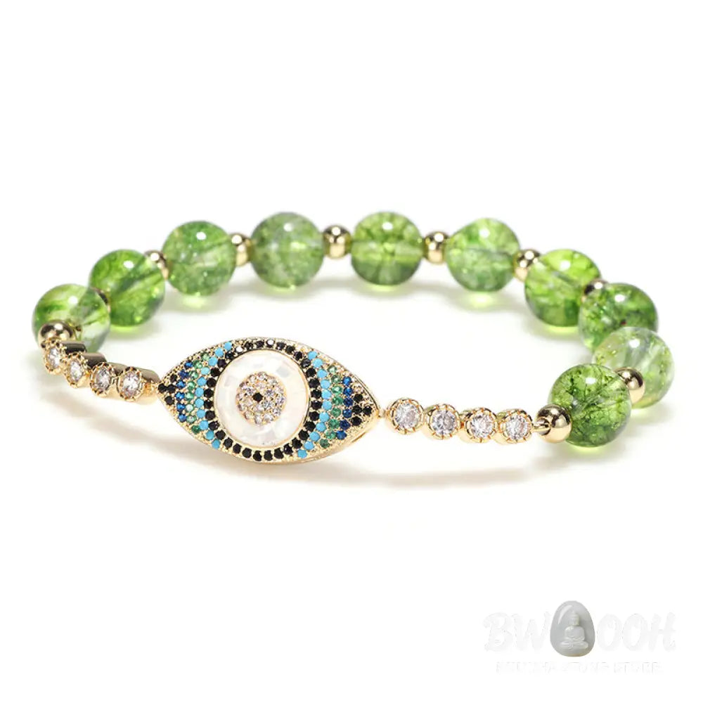 Buddha Stones Natural Peridot Evil Eye Abundance Bracelet - BWOOOH - Peridot - Bracelet