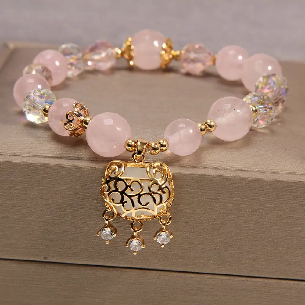 BWOOOH Natural Pink Crystal Soothing Protection Bracelet - BWOOOH - Pink Crystal(Soothing♥Warmth)(Wrist