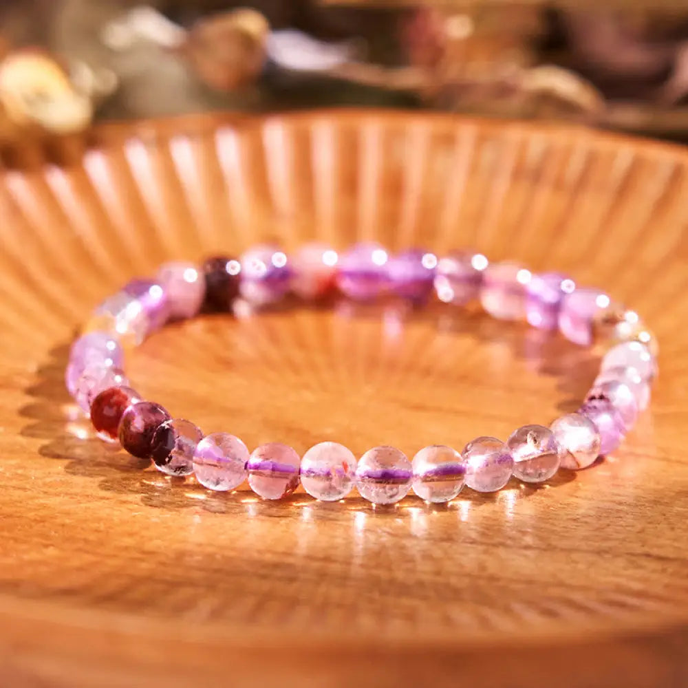BWOOOH Natural Purple Phantom Love Wisdom Bracelet - BWOOOH - Purple Phantom-6mm(Wrist Circumference: 14-15cm)