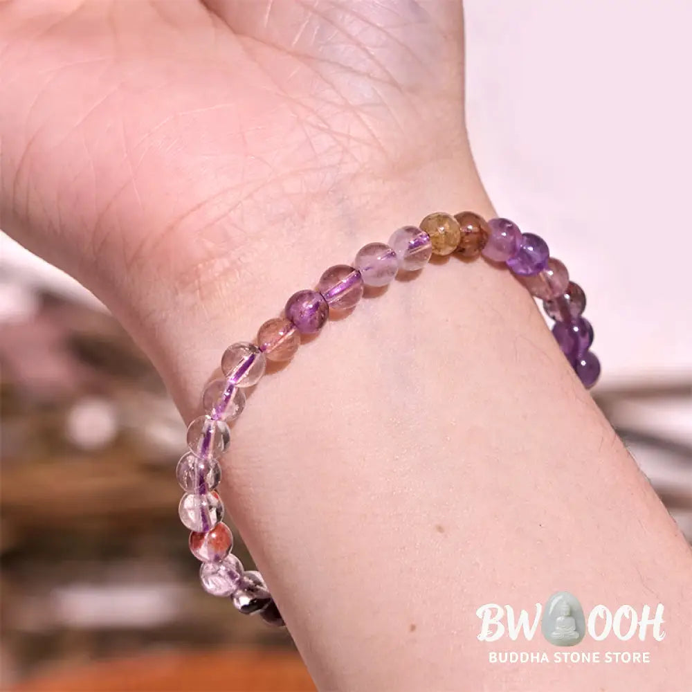 Buddha Stones Natural Purple Phantom Love Wisdom Bracelet - BWOOOH - Bracelet