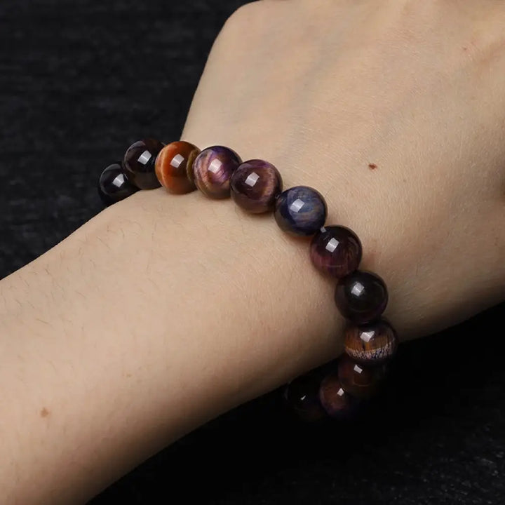 BWOOOH Natural Purple Tiger Eye Protection Strength Bracelet | spiritual healing bracelet