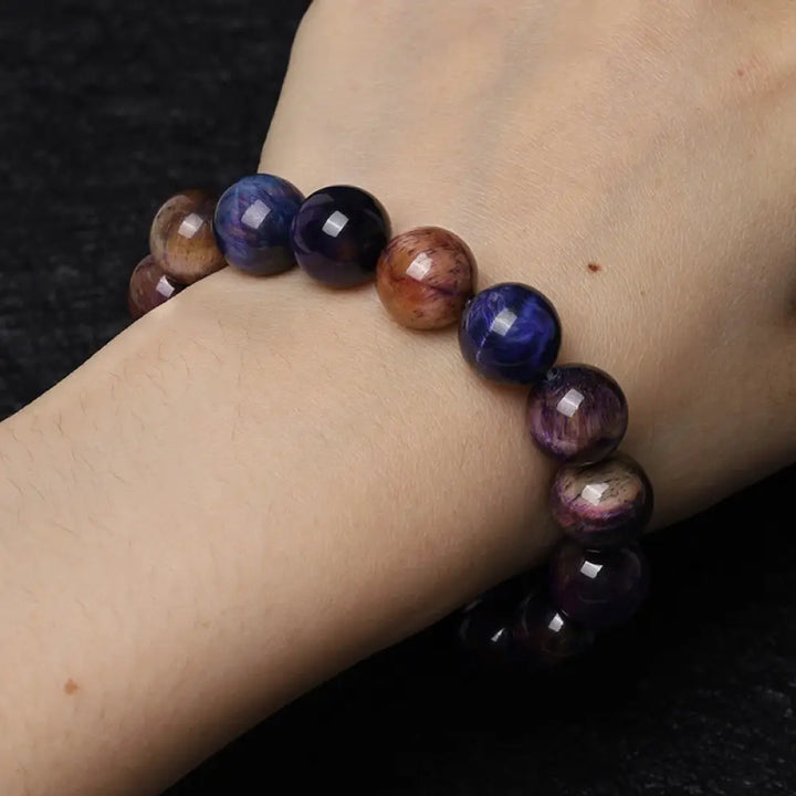 BWOOOH Natural Purple Tiger Eye Protection Strength Bracelet | spiritual healing bracelet