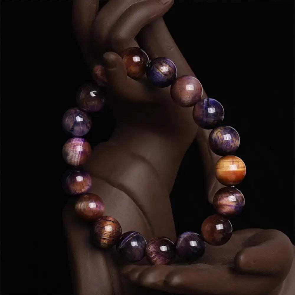 BWOOOH Natural Purple Tiger Eye Protection Strength Bracelet | spiritual healing bracelet