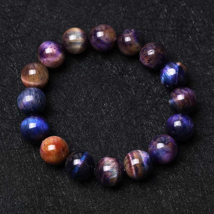 BWOOOH Natural Purple Tiger Eye Protection Strength Bracelet | spiritual healing bracelet
