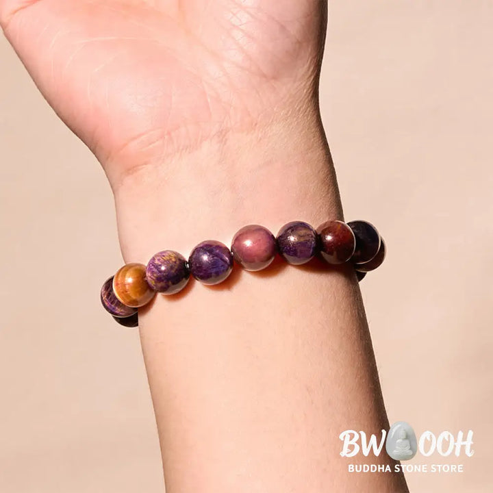 Buddha Stones Natural Purple Tiger Eye Protection Strength Bracelet - BWOOOH - Bracelet