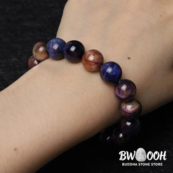 Buddha Stones Natural Purple Tiger Eye Protection Strength Bracelet - BWOOOH - Bracelet