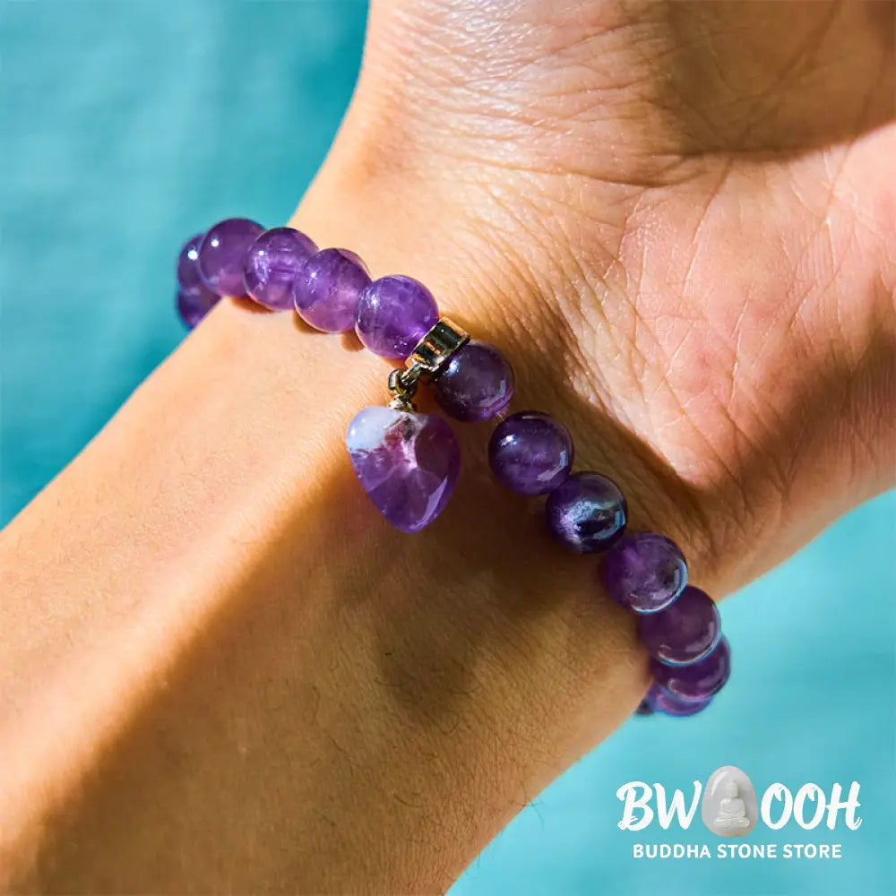 Buddha Stones Natural Quartz Love Heart Healing Beads Bracelet - BWOOOH - Bracelet