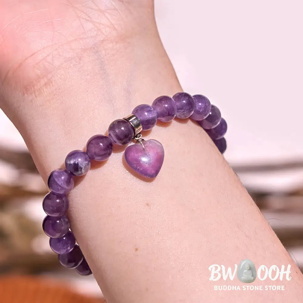 Buddha Stones Natural Quartz Love Heart Healing Beads Bracelet - BWOOOH - Bracelet