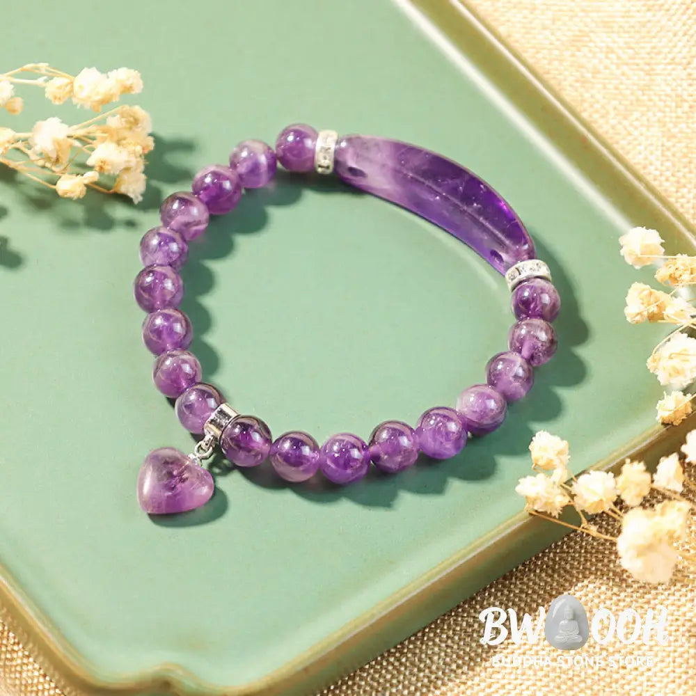 Buddha Stones Natural Quartz Love Heart Healing Beads Bracelet - BWOOOH - Bracelet