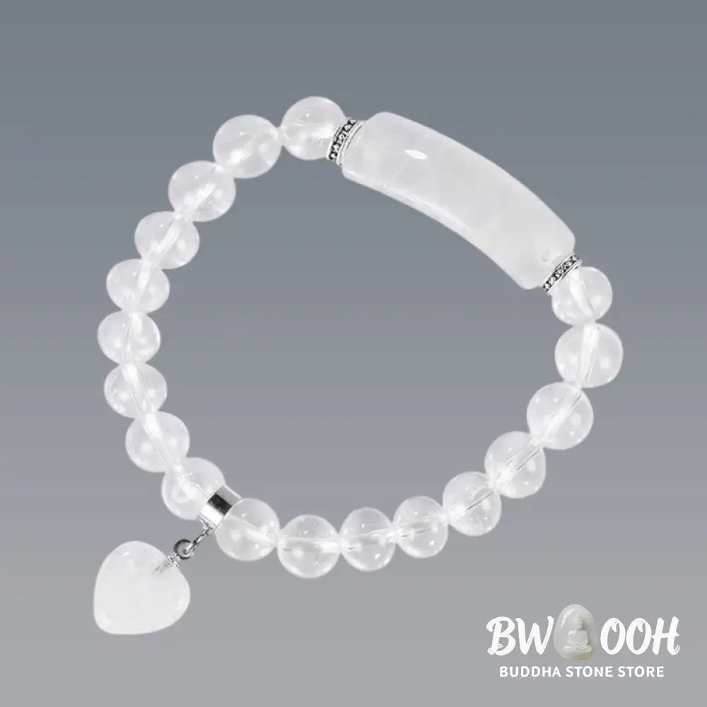 Buddha Stones Natural Quartz Love Heart Healing Beads Bracelet - BWOOOH - Bracelet