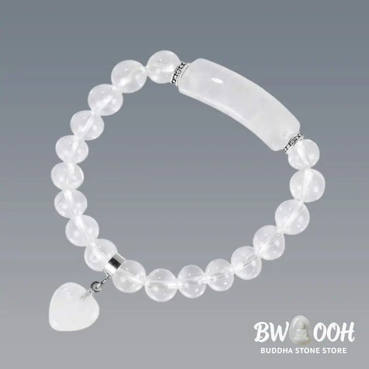 Buddha Stones Natural Quartz Love Heart Healing Beads Bracelet - BWOOOH - Bracelet