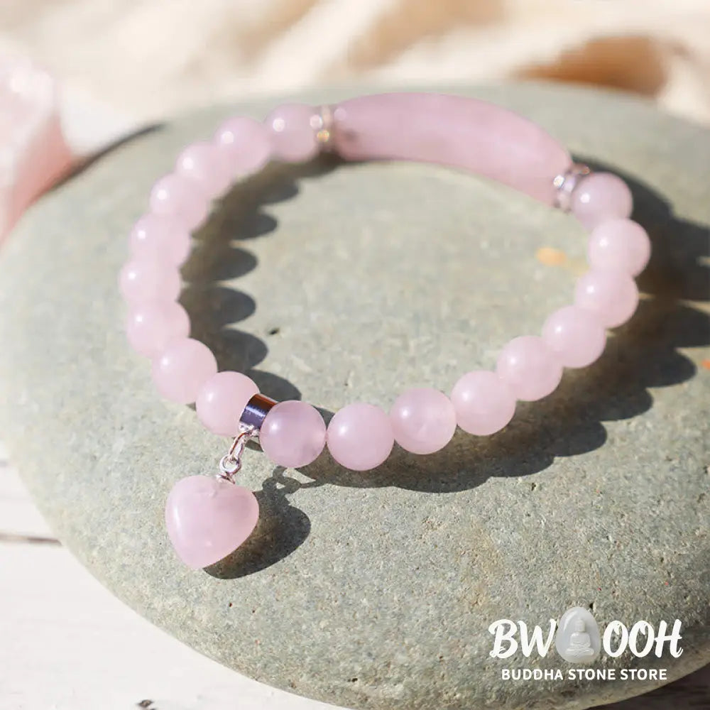 Buddha Stones Natural Quartz Love Heart Healing Beads Bracelet - BWOOOH - Bracelet