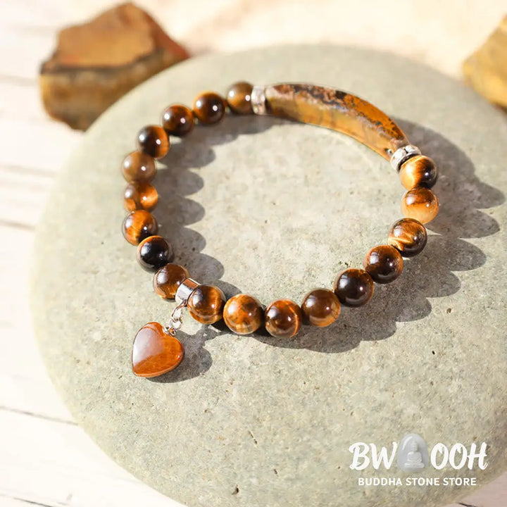 Buddha Stones Natural Quartz Love Heart Healing Beads Bracelet - BWOOOH - Bracelet