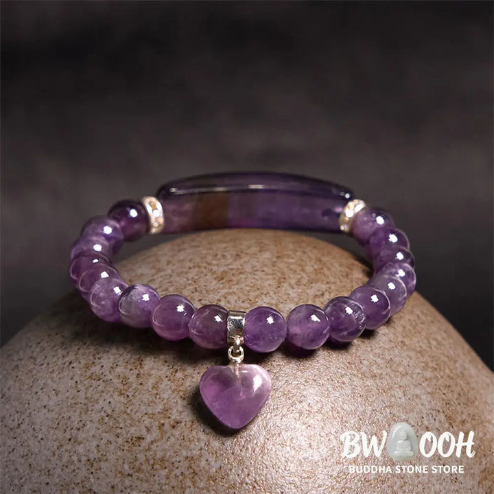 Buddha Stones Natural Quartz Love Heart Healing Beads Bracelet - BWOOOH - Bracelet