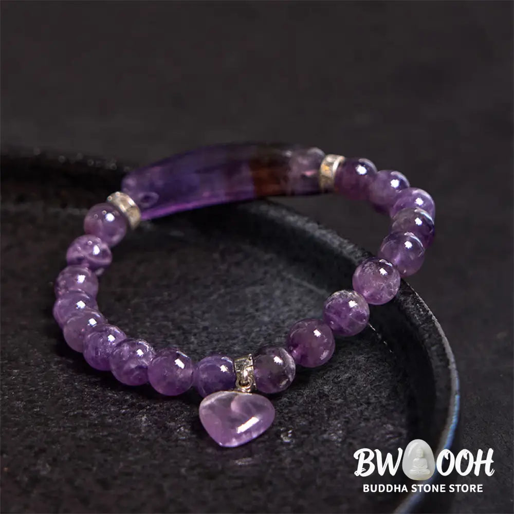 Buddha Stones Natural Quartz Love Heart Healing Beads Bracelet - BWOOOH - Bracelet