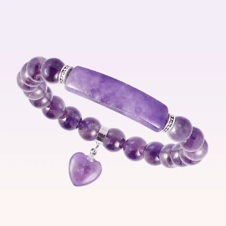 Buddha Stones Natural Quartz Love Heart Healing Beads Bracelet - BWOOOH - Amethyst - Bracelet