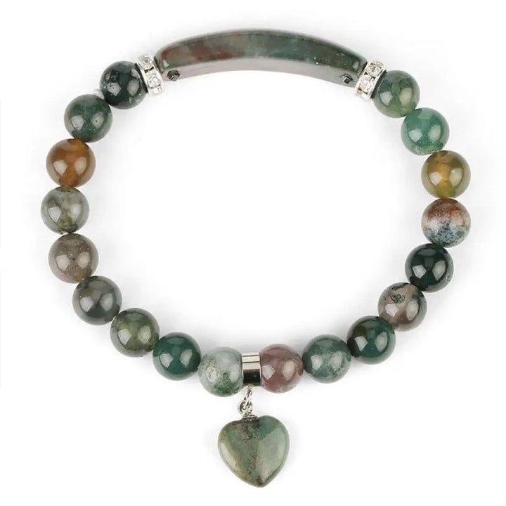 Buddha Stones Natural Quartz Love Heart Healing Beads Bracelet - BWOOOH - Green Agate - Bracelet