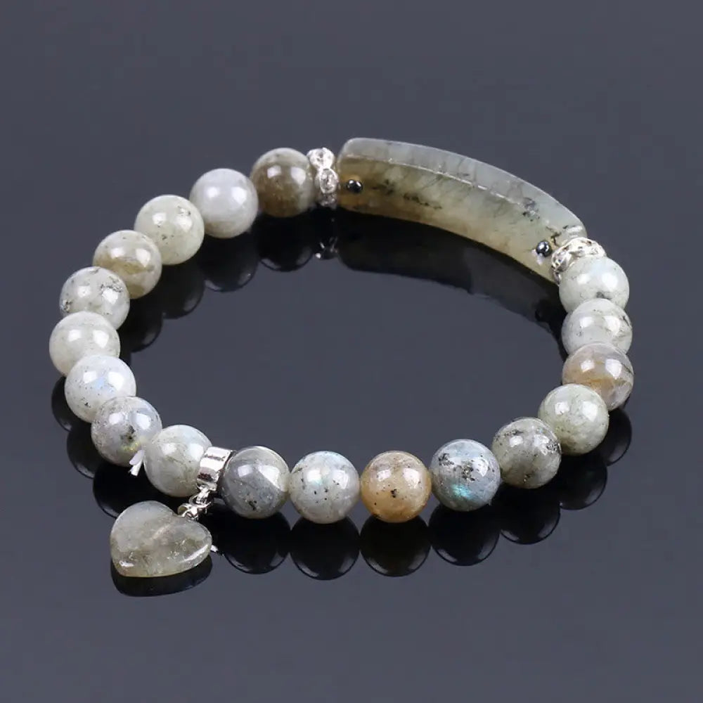 Buddha Stones Natural Quartz Love Heart Healing Beads Bracelet - BWOOOH - Labradorite - Bracelet