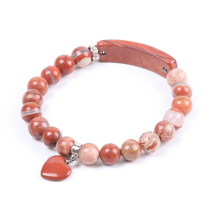 Buddha Stones Natural Quartz Love Heart Healing Beads Bracelet - BWOOOH - Red Jasper - Bracelet