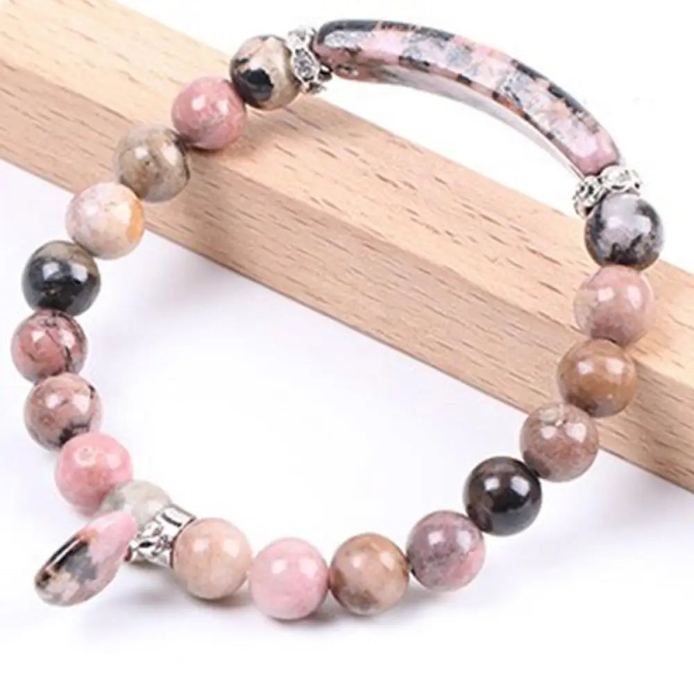 Buddha Stones Natural Quartz Love Heart Healing Beads Bracelet - BWOOOH - Rhodonite - Bracelet